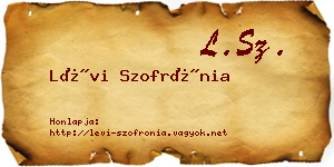 Lévi Szofrónia névjegykártya